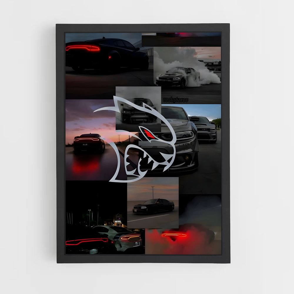 Poster Nuit Rouge des Bolides – affiche Dodge (vue 2)